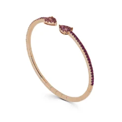 Jewels Aficionado Pink Sapphire Flexible Cuff Bracelet -Horaluxis Sales Store wjewel jbg283 jewels aficionado 41326504509684