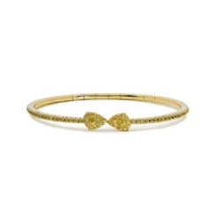 Jewels Aficionado Yellow Sapphire Flexible Cuff Bracelet