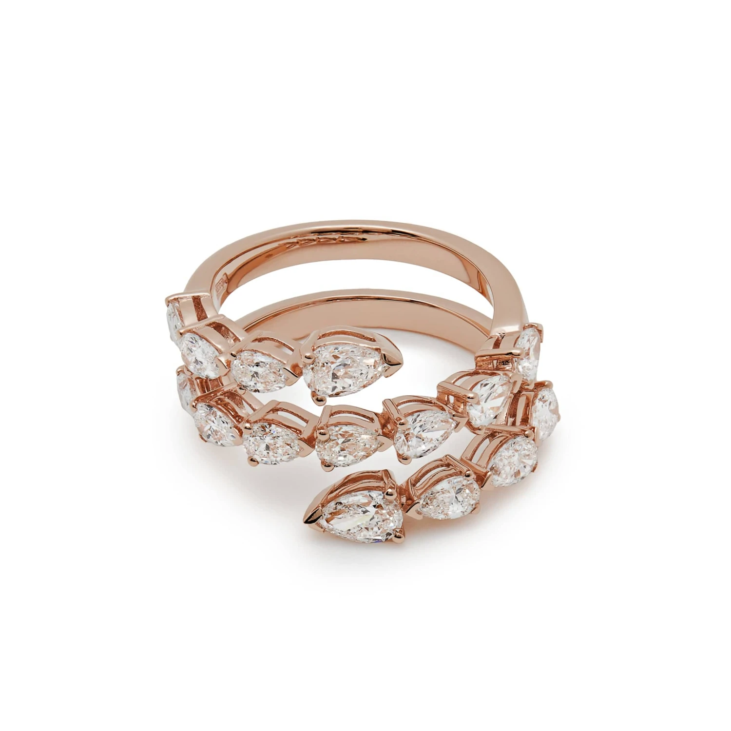 Jewels Aficionado Diamond Twist Rose Gold Ring 1 Jewels Aficionado Diamond Twist Rose Gold Ring