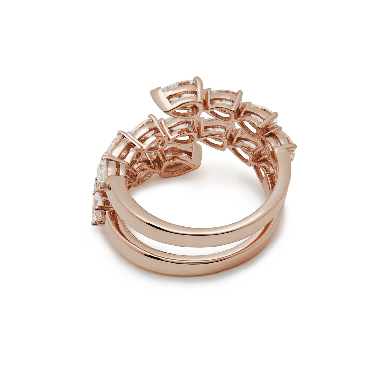 Jewels Aficionado Diamond Twist Rose Gold Ring 4 Jewels Aficionado Diamond Twist Rose Gold Ring - Image 4