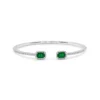 Jewels Aficionado Emerald And Diamond Flexible Open Bangle