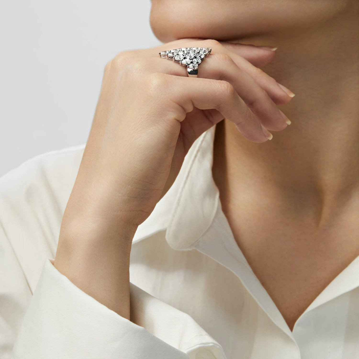 Jewels Aficionado Pear Diamond Shield Ring 2 Jewels Aficionado Pear Diamond Shield Ring - Image 2