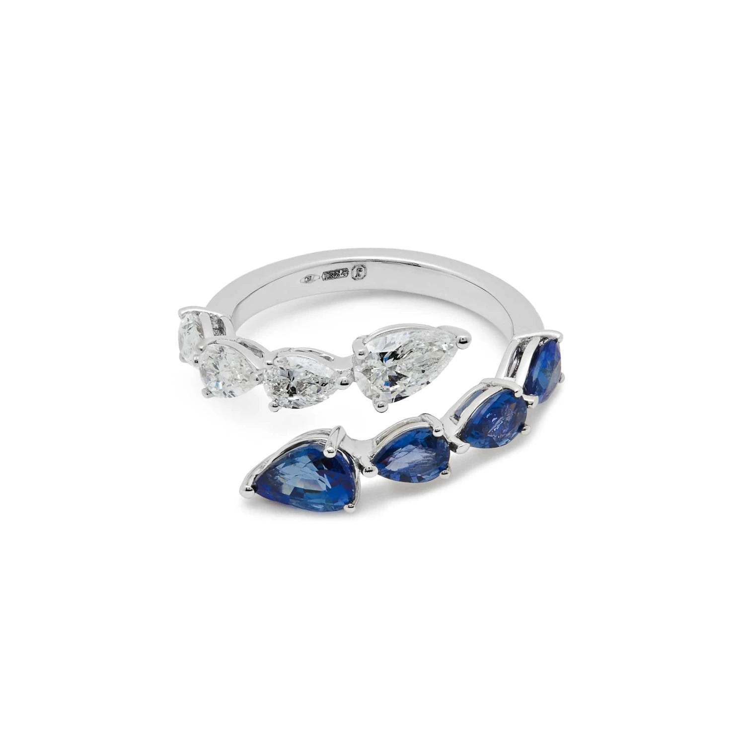 Jewels Aficionado Diamond And Sapphire Bypass Ring 1 Jewels Aficionado Diamond And Sapphire Bypass Ring