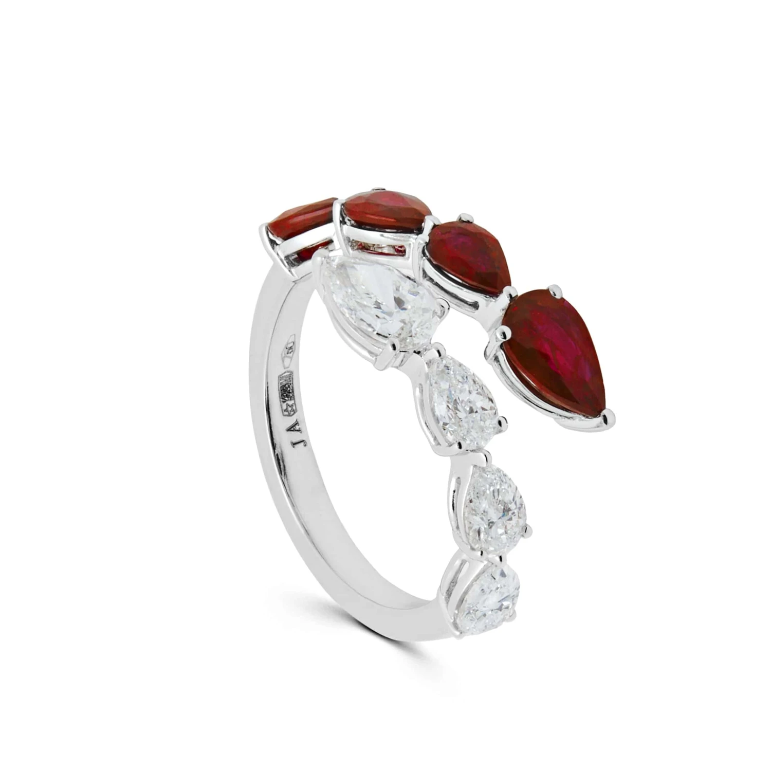 Jewels Aficionado Diamond And Ruby Bypass Ring 3 Jewels Aficionado Diamond And Ruby Bypass Ring - Image 3
