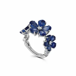 Jewels Aficionado Blue Sapphire Flower Ring -Horaluxis Sales Store wjewel jr2995 709f jewels aficionado 41304594284788