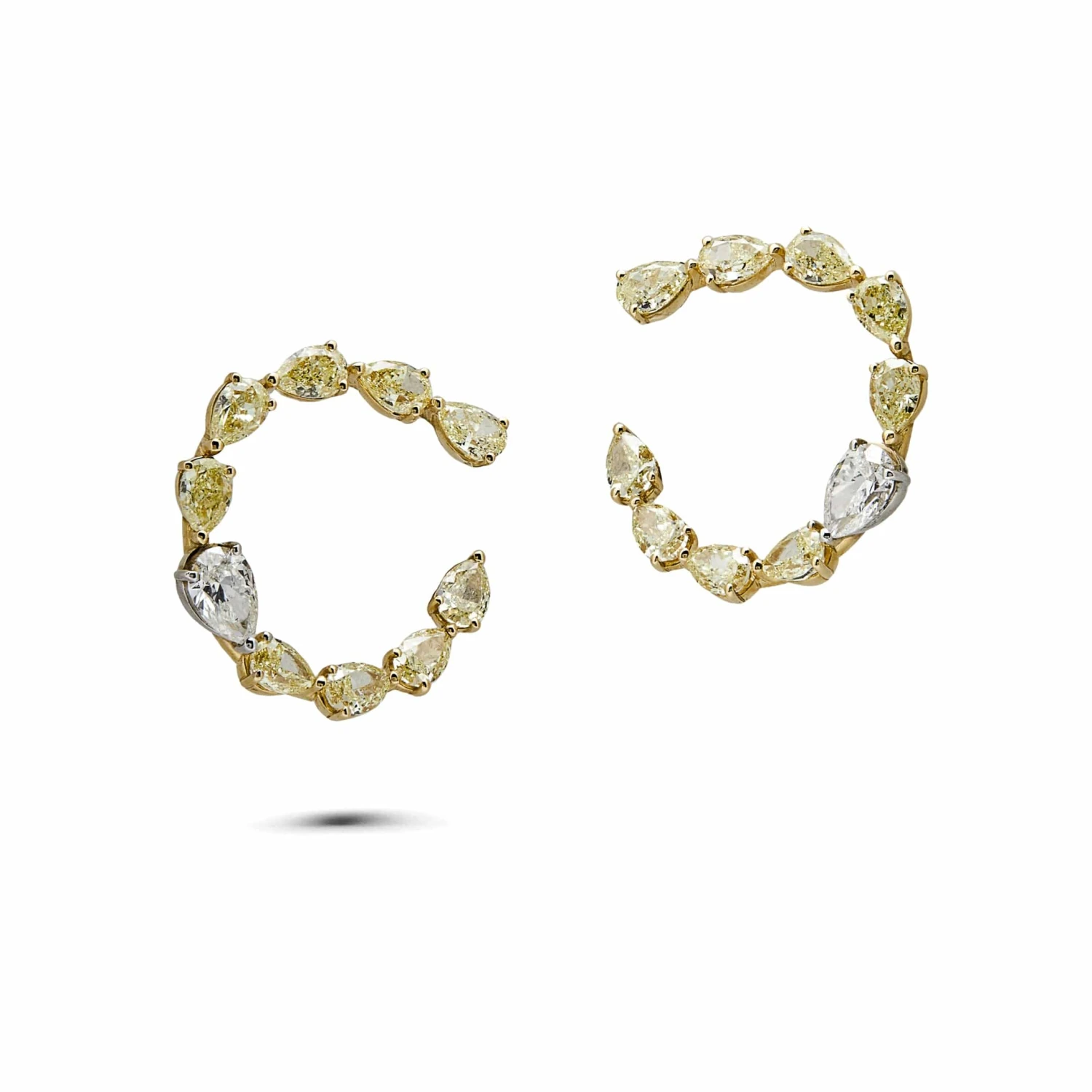 Jewels Aficionado Yellow Diamond Pear-Shaped Hoop Earrings 1 Jewels Aficionado Yellow Diamond Pear-Shaped Hoop Earrings