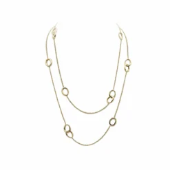 Jewels Aficionado Yellow Gold Circular Link Chain Necklace