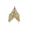 Jewels Aficionado Yellow Gold Diamond Set Chevron Ring