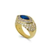 Jewels Aficionado Yellow Gold Marquise Sapphire And Diamond Ring